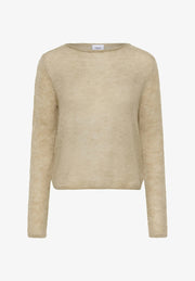 Saint Tropez ANELISZ Pullover mit U-Boot-Ausschnitt – Oxford Tan Melange
