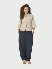 Neo Noir Prina C Damenhose aus Baumwollpopeline – Marineblau