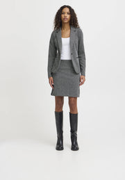 ICHI Kate A-Linien-Rock – Schwarz-Weißer Fischgrät