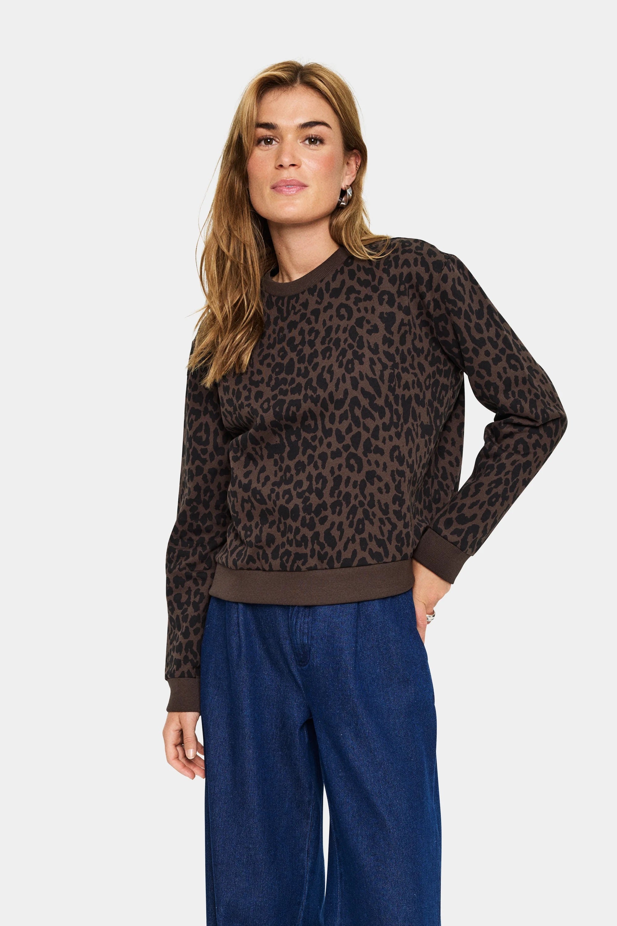 Saint Tropez ZHERRY Sweatshirt - Schokoladenbraun Leopard