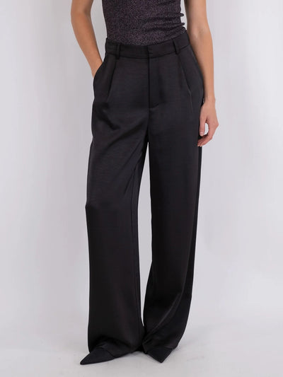 Neo Noir Alessandra Wide-Leg-Satinhose – Schwarz