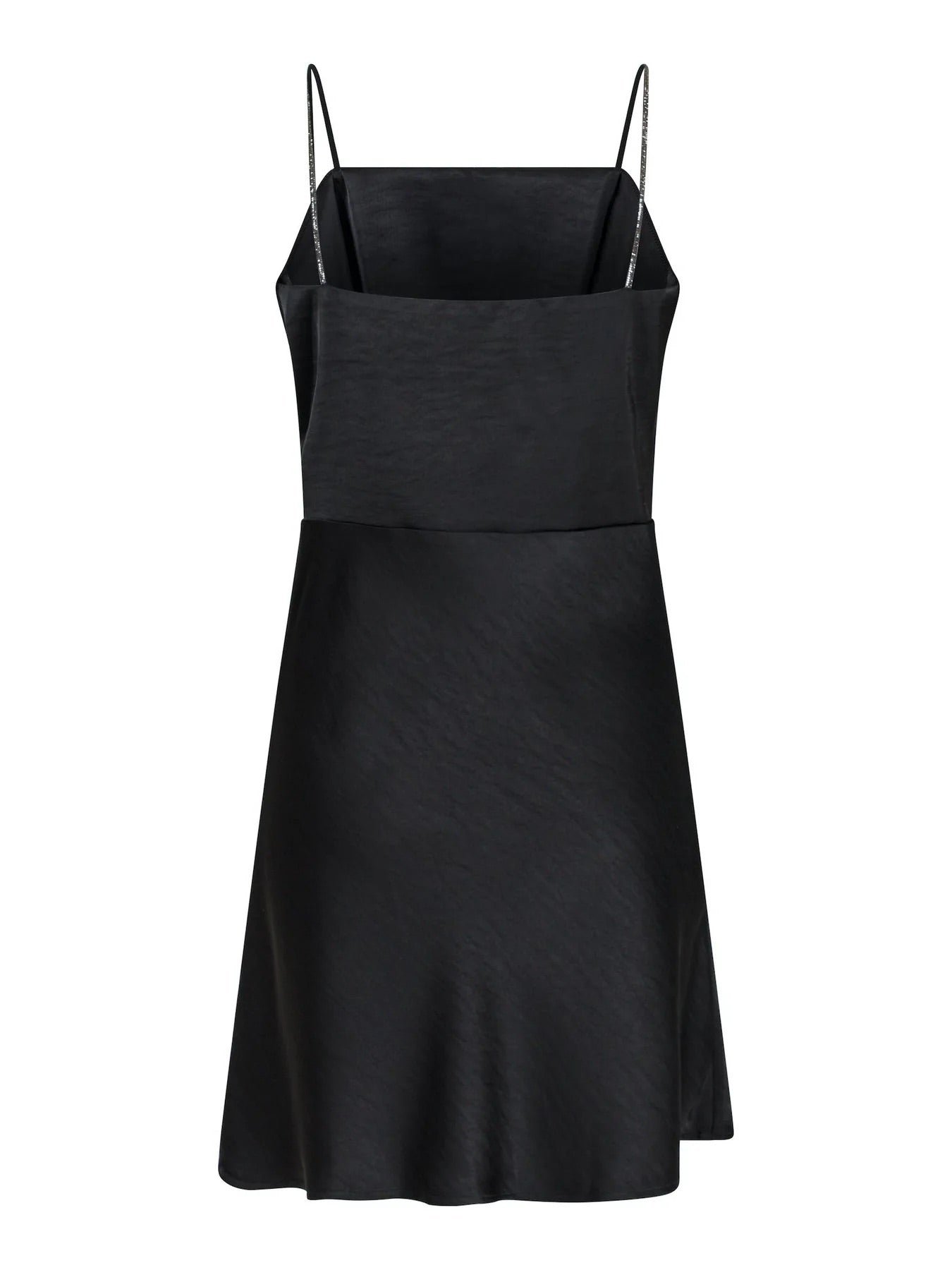Neo Noir Clara Schwarzes Slip-Minikleid aus schwerem Satinstoff – Kristallträger | Designer-Outlet für Damen
