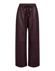 Co'couture Phoebe CC Leder-Schlupfhose – Burgund