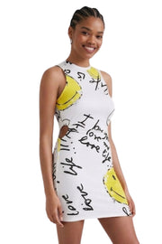 Desigual x Smiley® Mini Cut-Out Kleid – Weiß