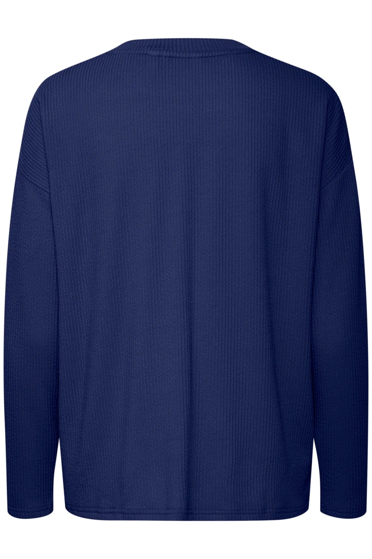 b.young Bypesina Strukturiertes Langarmshirt – Mittelalterblau