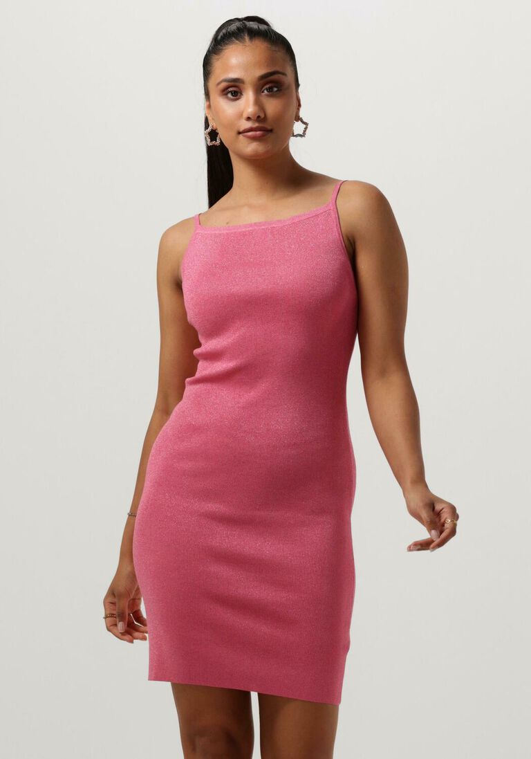 Neo Noir Contima Pink Glitter Geripptes Strick-Minikleid – Bodycon | Designer Outlet für Damen