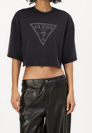 Guess Originals Dreieck-Logo Crop T-Shirt – Schwarz M