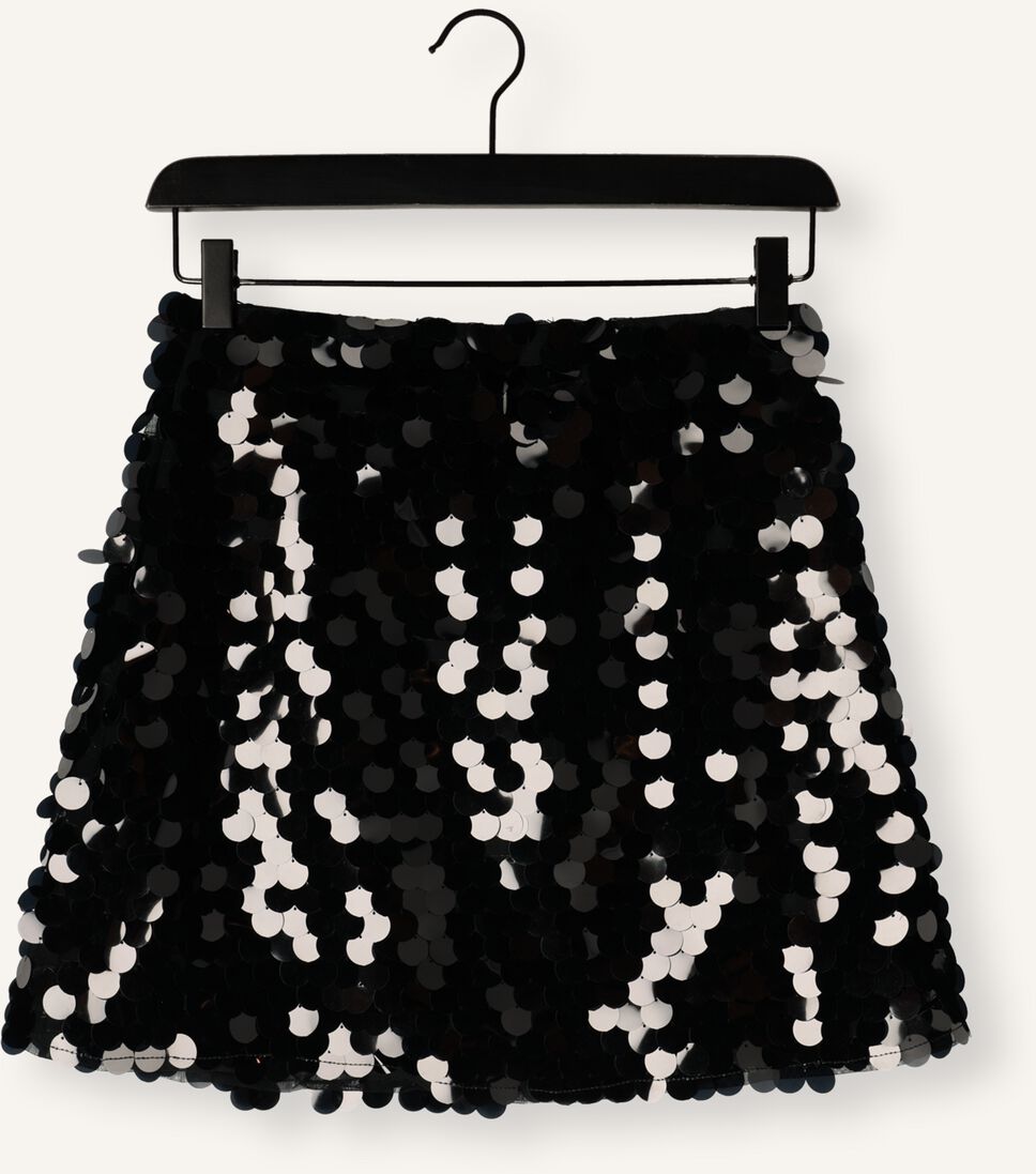 Neo Noir Miva Minirock mit großen Pailletten Schwarz – Paillettenrock mit Muschelsaum | Damen