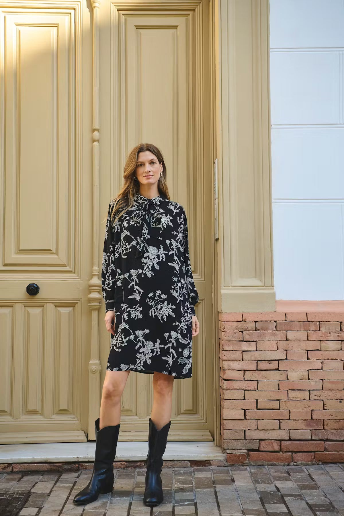 Part Two SanesPW Kleid - Schwarzes Hemdkleid mit Blumenmuster