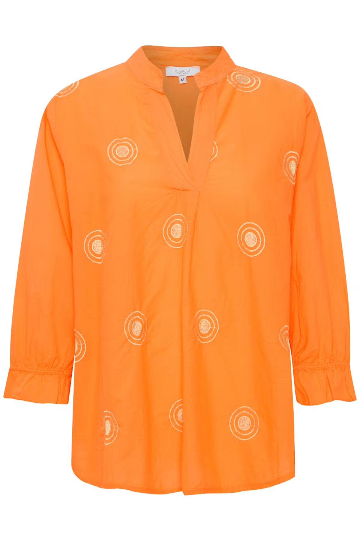 Sorbet Gilsa bestickte Bluse mit V-Ausschnitt in Mandarinenorange
