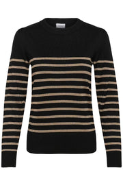 Saint Tropez MilaSZ Pullover - Schwarz mit goldenen Streifen