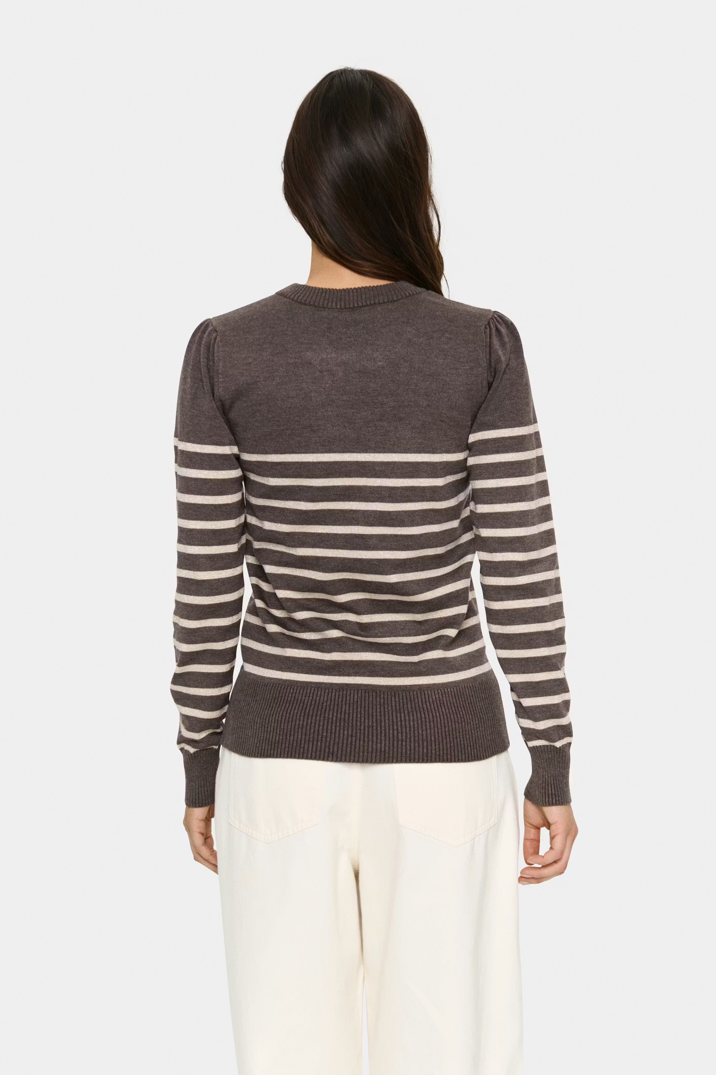Saint Tropez MilaSZ Streifenpullover - Braun Beige