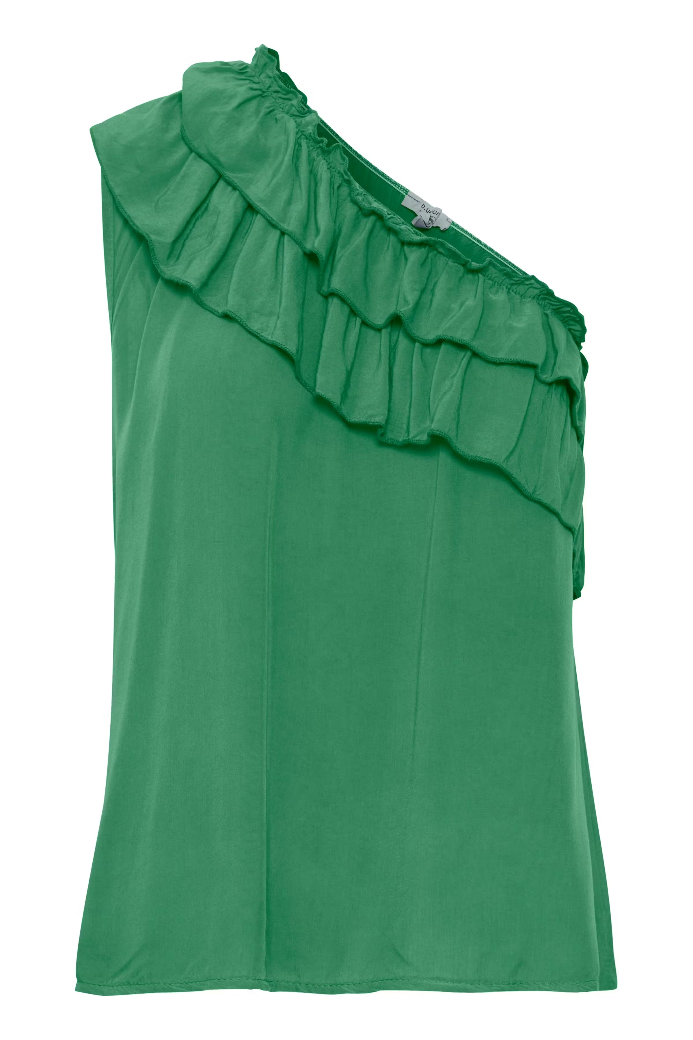 b.young BXHeidy One-Shoulder-Rüschenbluse – Smaragdgrün