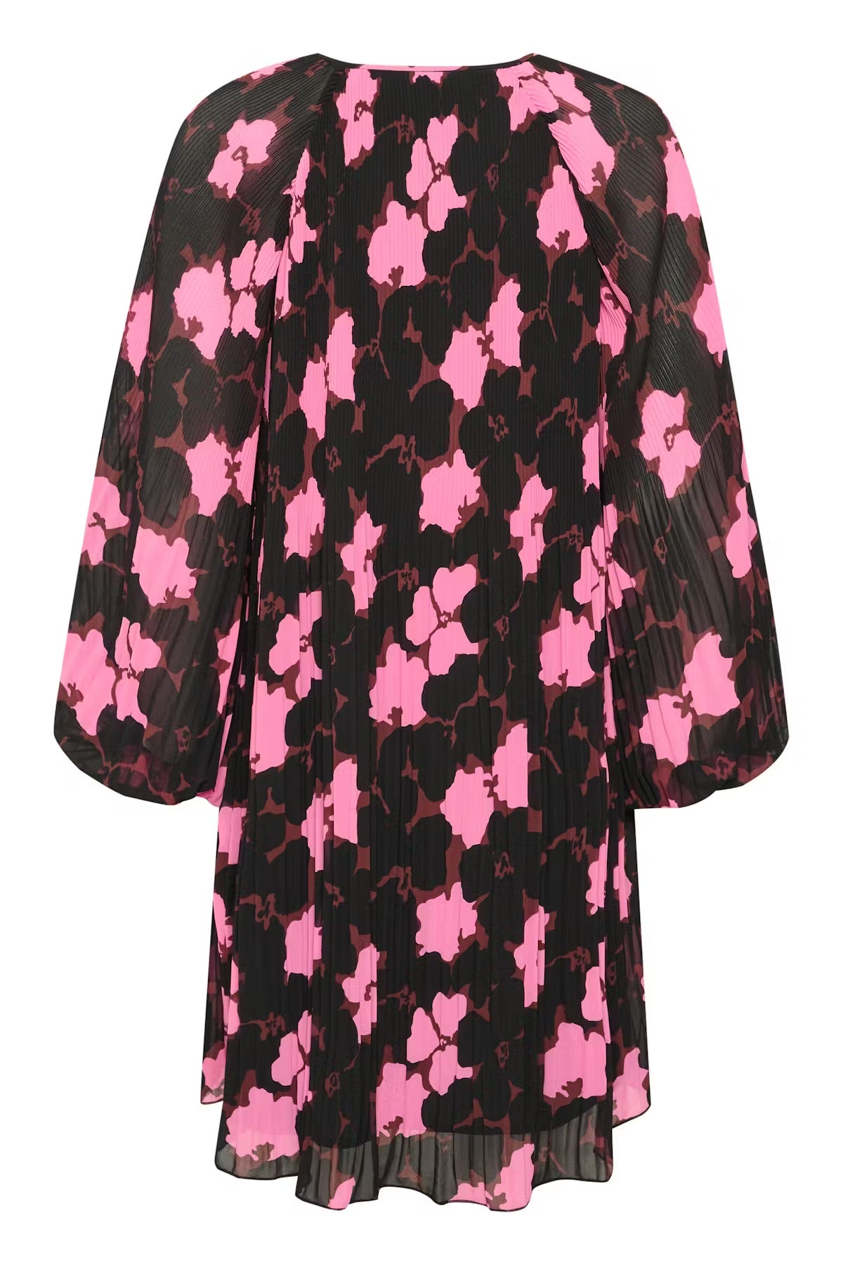 InWear MendraIW Kurzes Kleid - Rosa plissiertes Kleid mit Blumenmuster