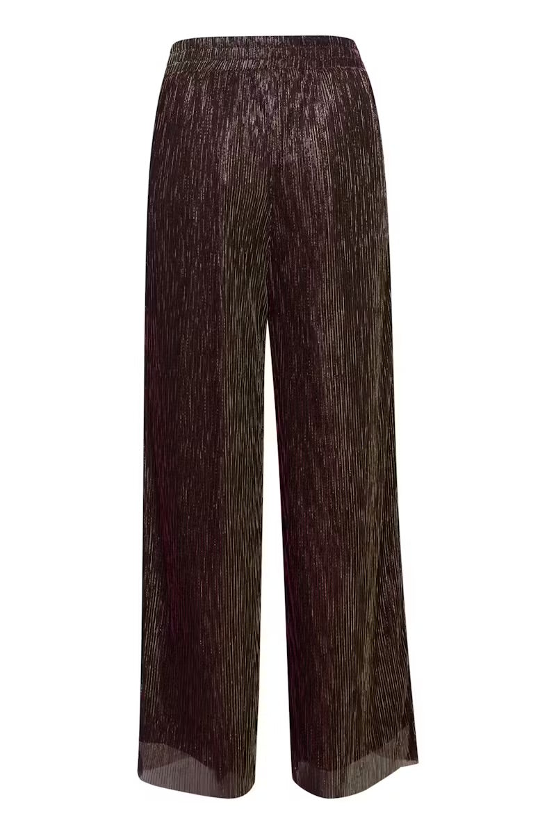 ICHI Freizeithose – Dunkelbraun Metallic