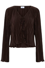 Saint Tropez ZuniSZ Plisseebluse Schokoladenbraun