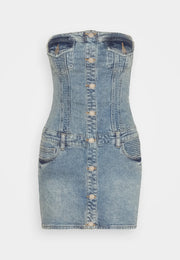 Guess trägerloses Jeans-Korsett-Minikleid