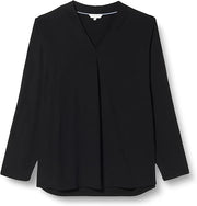 TRIANGLE Damenbluse, schwarz, langärmlig, V-Ausschnitt