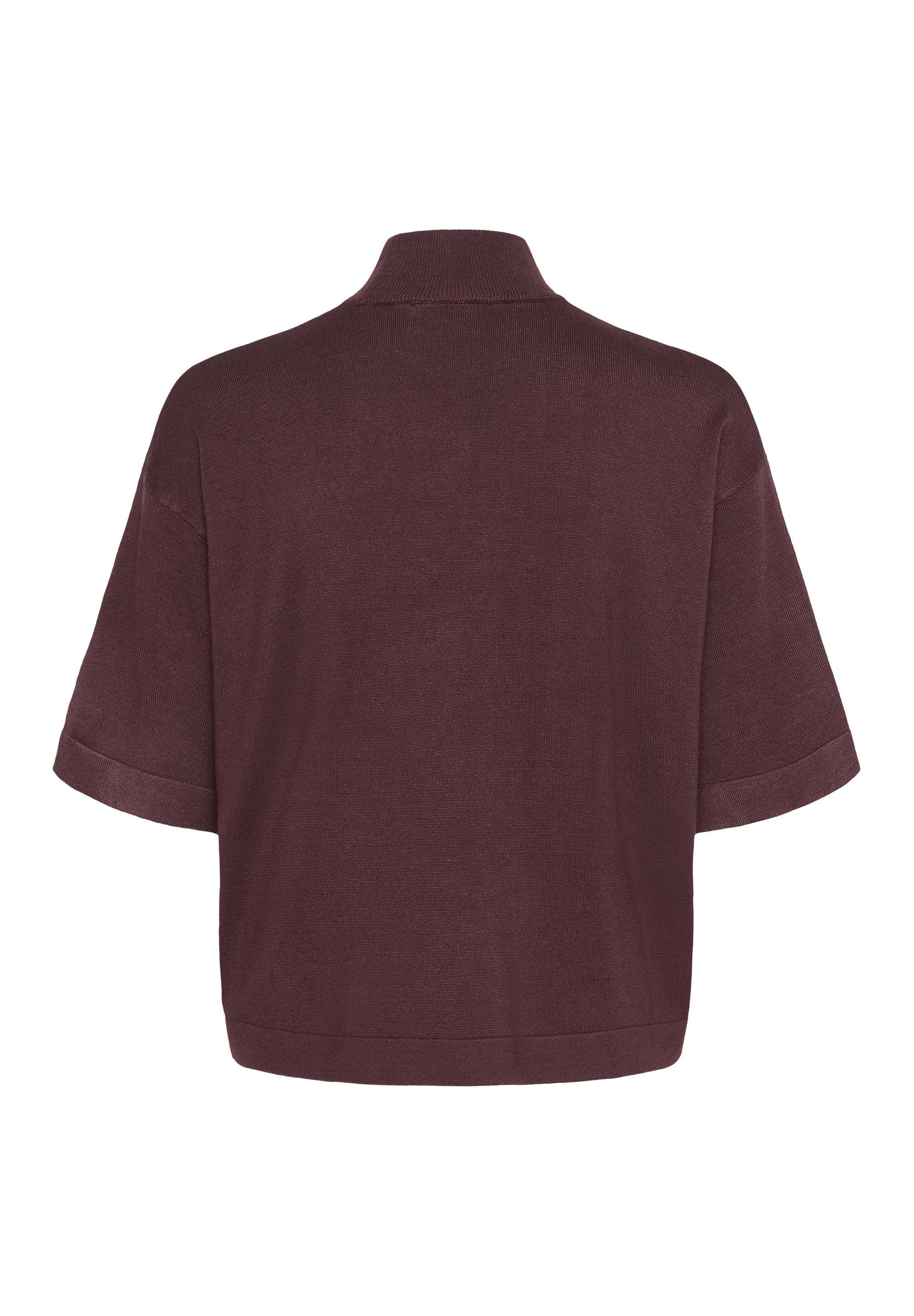 Kaffe Kalizza Bordeaux Kurzarm-Rollkragen-Top | Damen