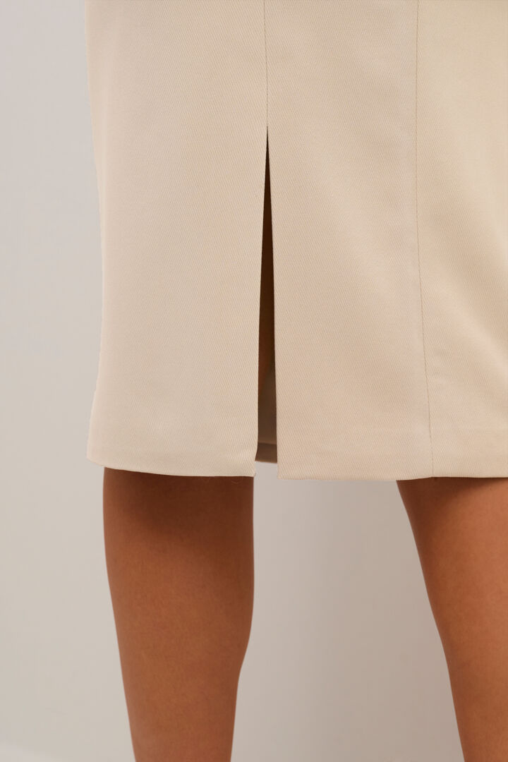 Kaffe Kaelona Bleistift-Midirock – Federgrau | Designer Outlet für Damen