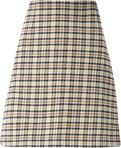 s.Oliver Damen-Minirock mit klassischem Karomuster – Beige-Braun Hahnentrittmuster – Modell 2121590