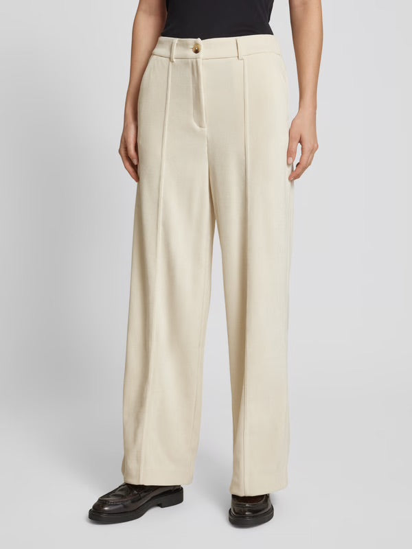ICHI Ihkate Cordhose mit weitem Bein - Elfenbein