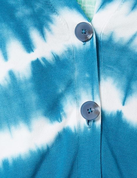 s.Oliver Damen-Cardigan in Türkis mit Batikmuster – Knopfleiste vorne – Modell 2114741