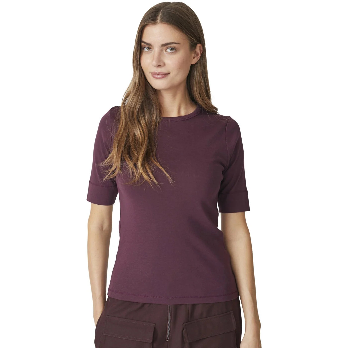 Co'couture Granny CC Bio-Baumwoll-T-Shirt – Aubergine