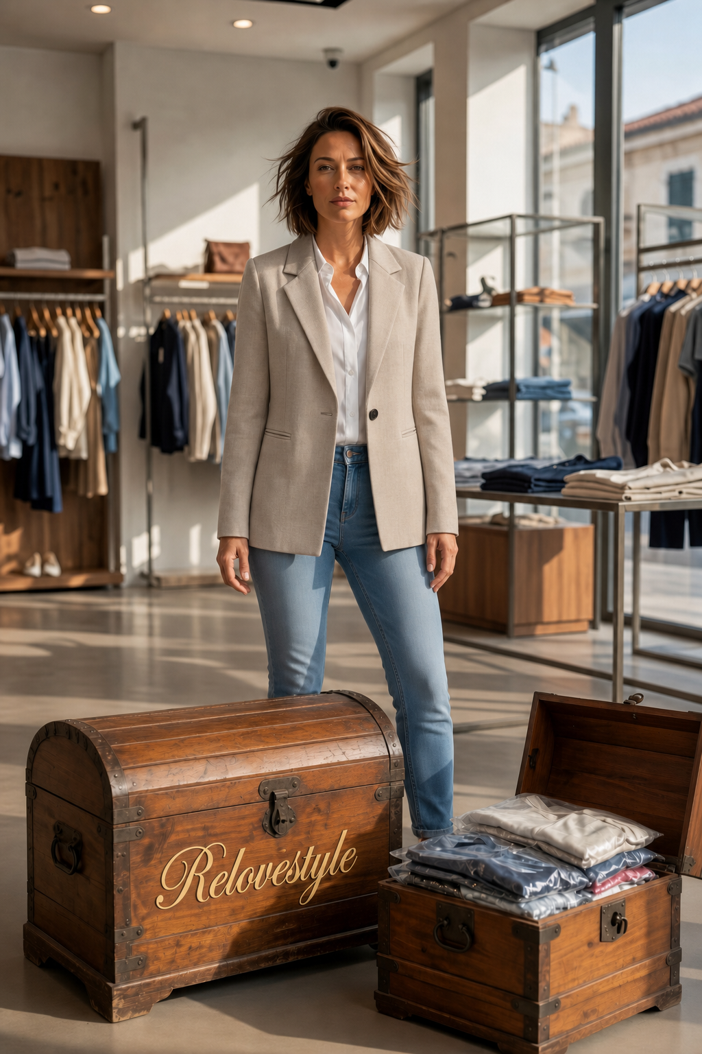 Co'couture Oversize-Ein-Knopf-Blazer – Sand