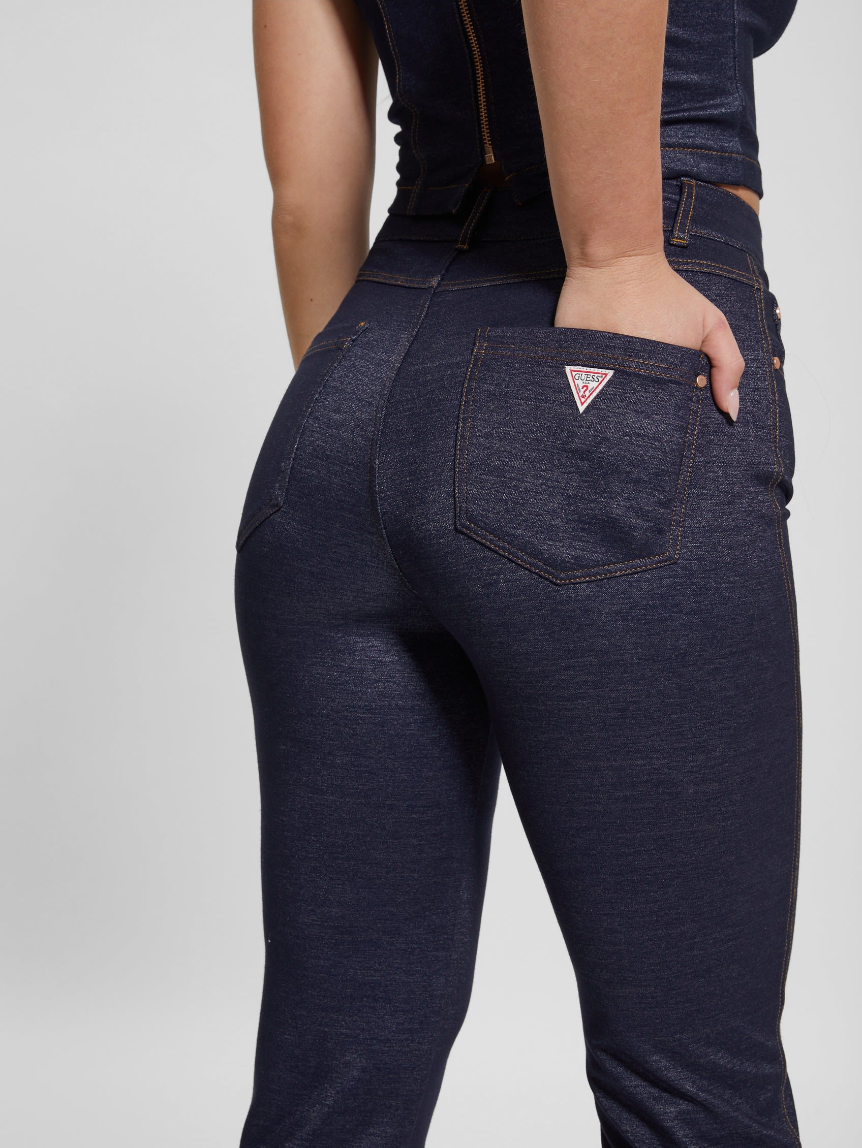 Guess Caroline Damen Dark Blue Straight-Leg Jeans