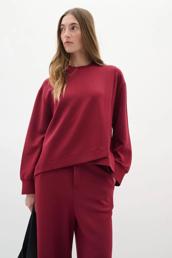 InWear Gida Sweatshirt – Weinrotes Oversize-Sweatshirt
