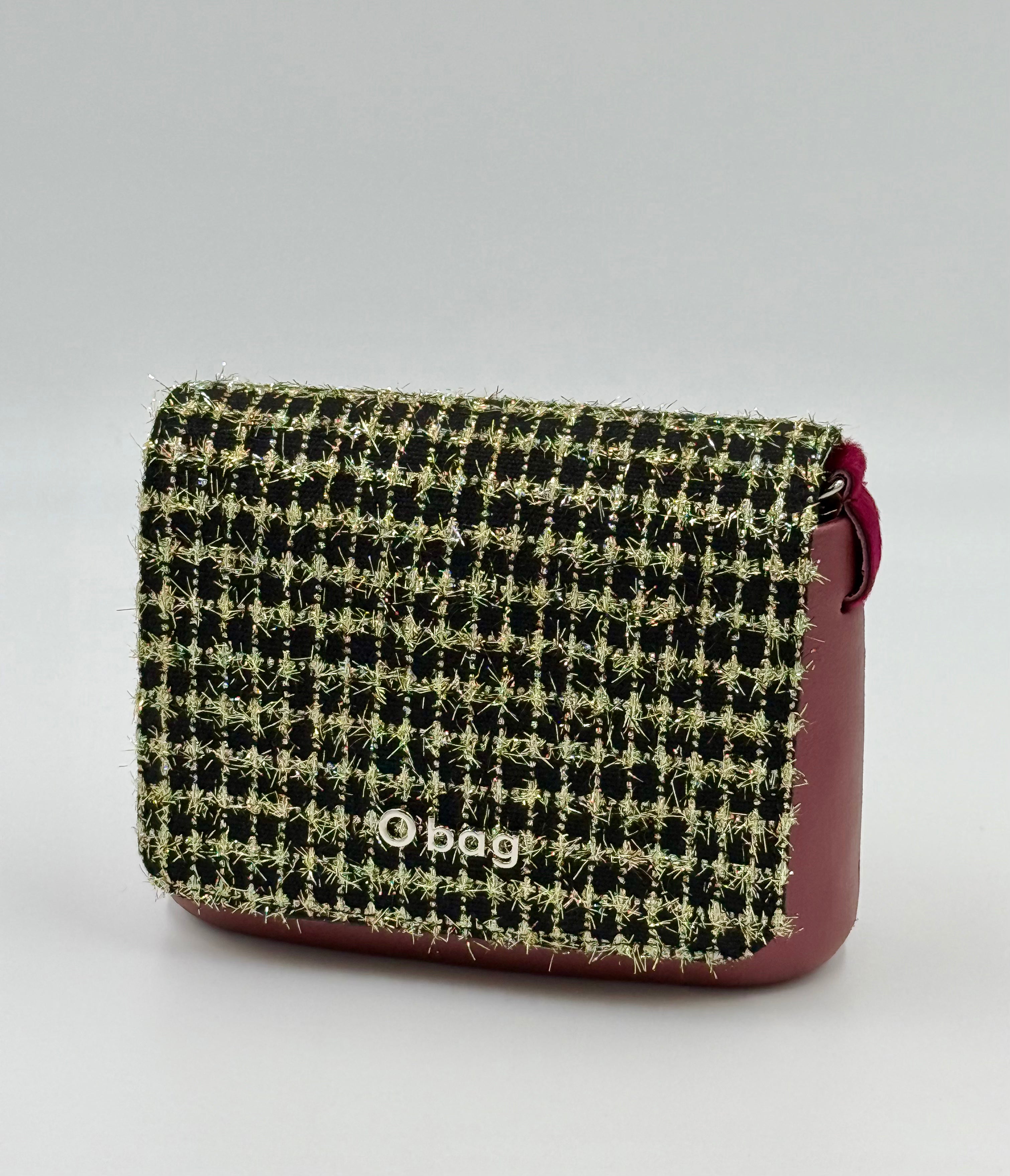 O bag – O bag (mályva) tweed/kockás fedlappal és csuklópánttal