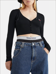 Tommy Jeans Essential Badge Cardigan – Schwarz