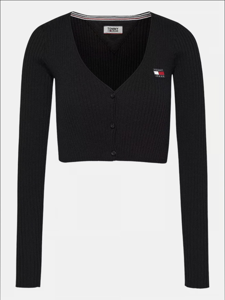 Tommy Jeans Essential Badge Cardigan – Schwarz