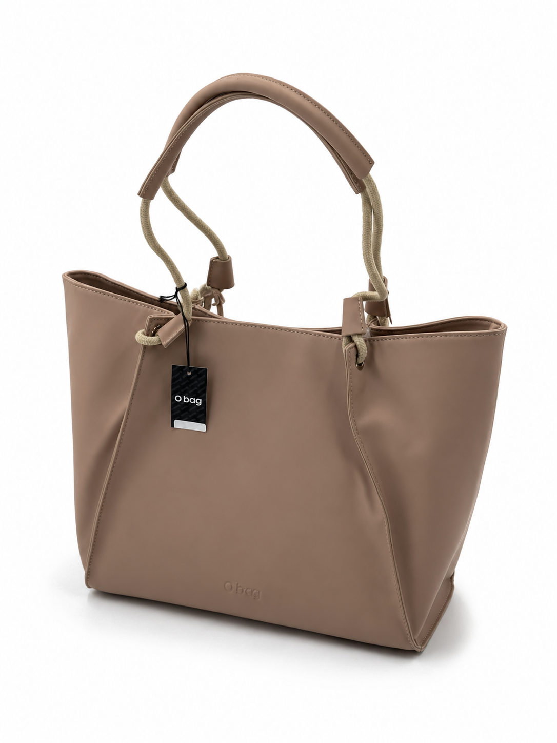 O Bag Unica Taupe Kunstleder-Einkaufstasche – Seilgriff | Damen