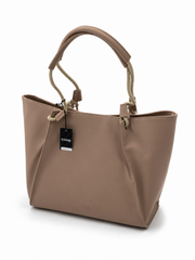 O Bag Unica Taupe Kunstleder-Einkaufstasche – Seilgriff | Damen