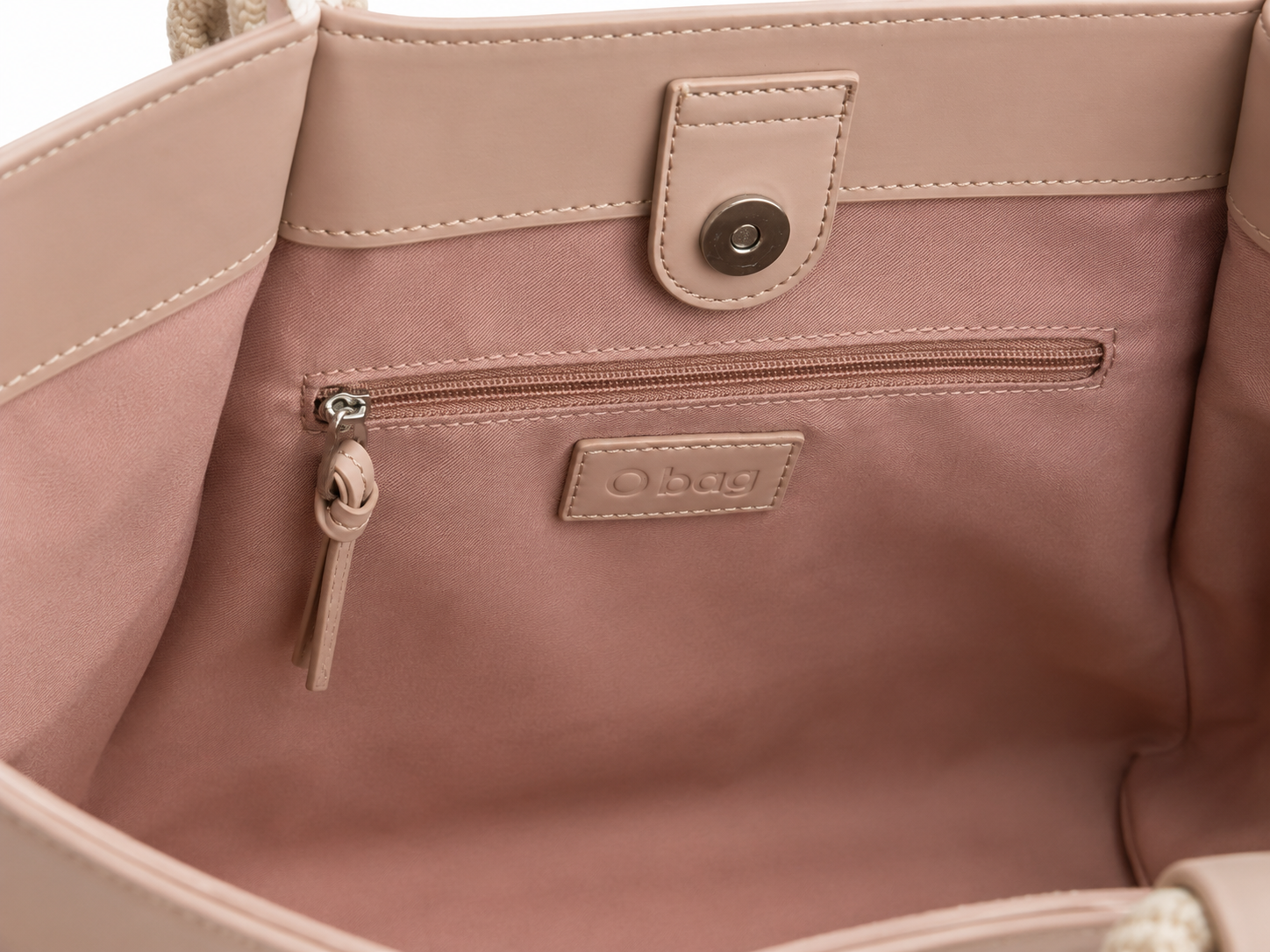O Bag Unica Taupe Kunstleder-Einkaufstasche – Seilgriff | Damen