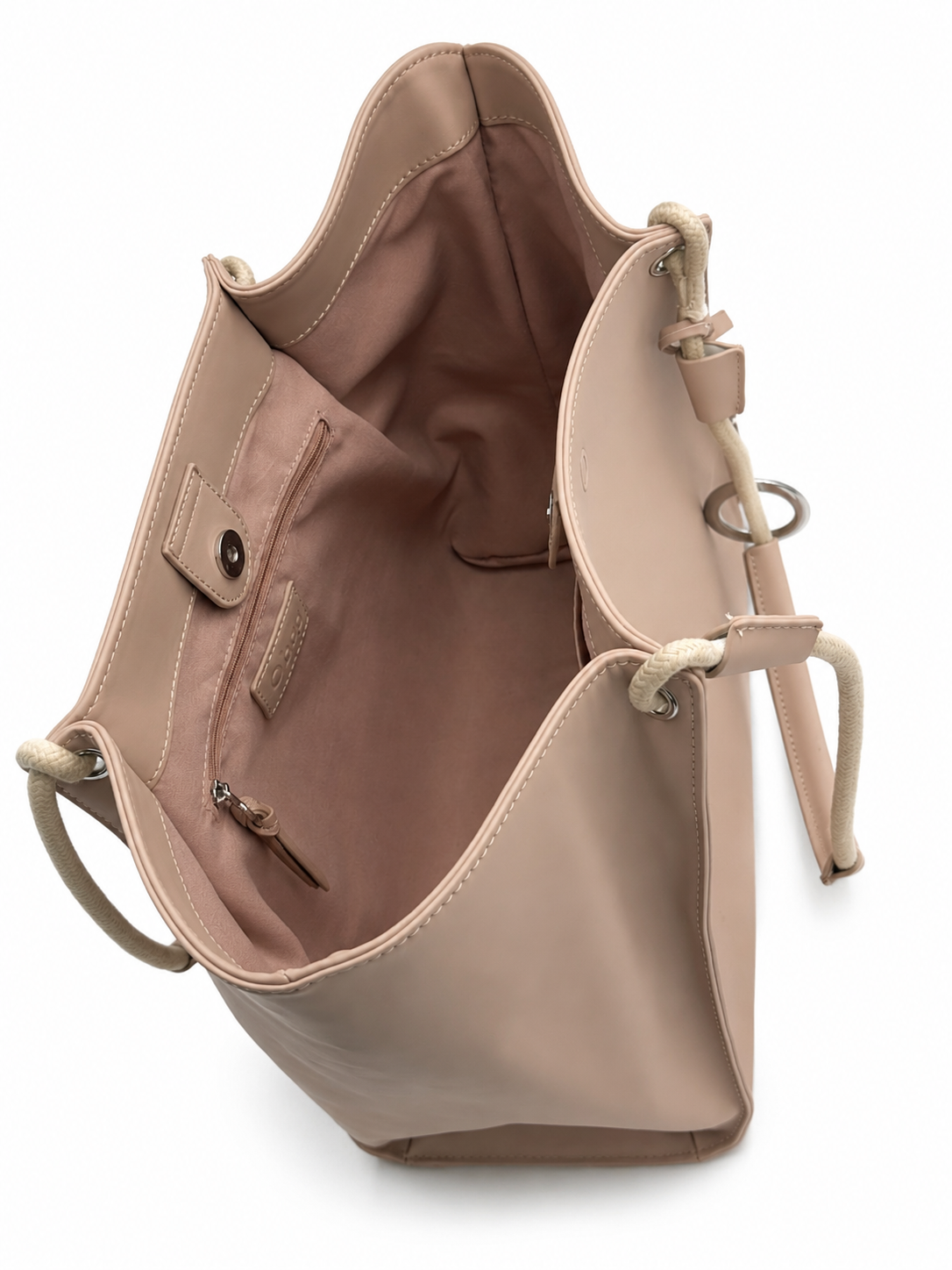 O Bag Unica Taupe Kunstleder-Einkaufstasche – Seilgriff | Damen