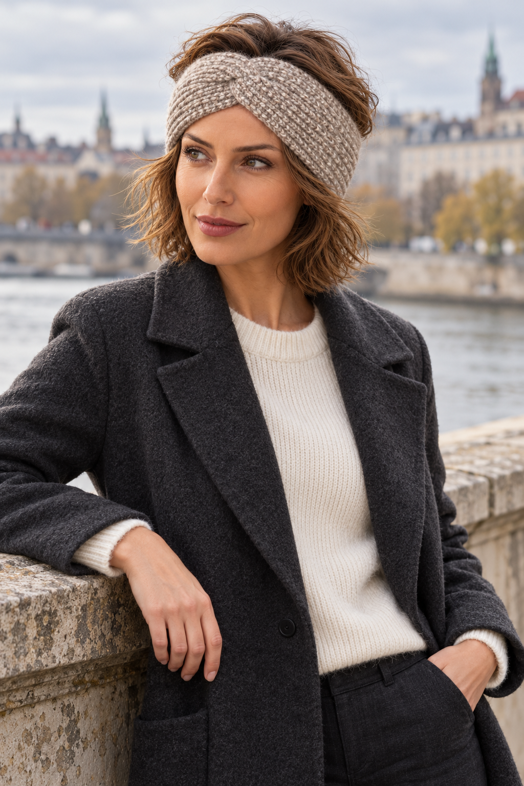 s.Oliver Damen-Strickstirnband mit Twist – 2133596