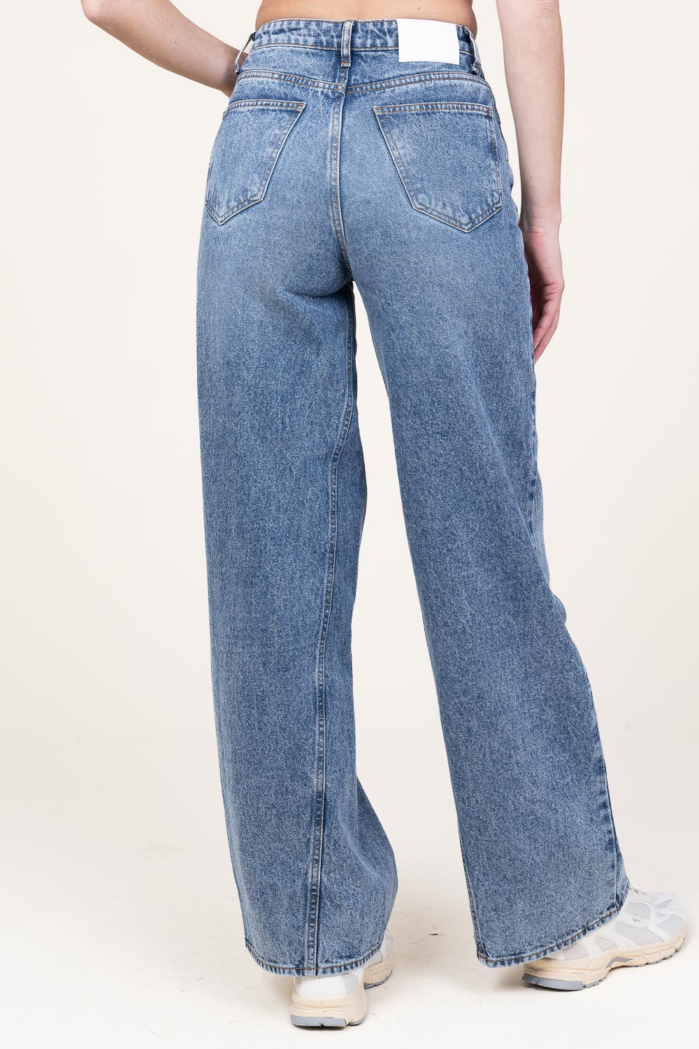 Co'couture Vika Wide-Leg-Jeans aus nicht dehnbarem Denim – Blau