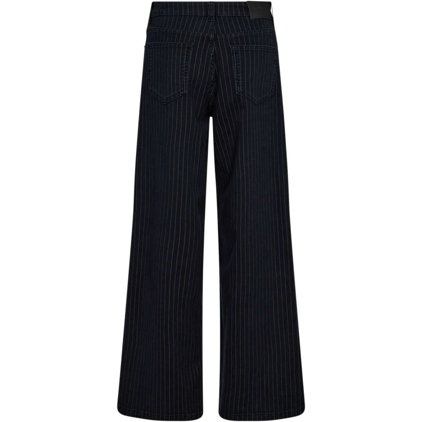 Co'couture Pin Wide-Leg-Jeans mit Nadelstreifen – Schwarz
