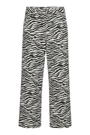 Co'couture Zion verkürzte Zebramuster-Hose – Off-White/Schwarz