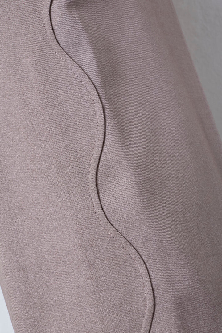 Co'couture Matty Wide-Leg-Hose mit Wellennaht – Nerzbraun