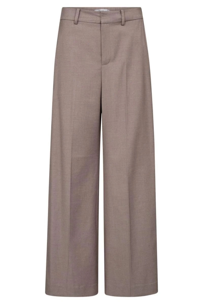 Co'couture Matty Wide-Leg-Hose mit Wellennaht – Nerzbraun