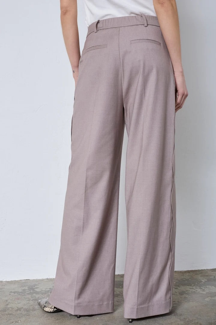 Co'couture Matty Wide-Leg-Hose mit Wellennaht – Nerzbraun