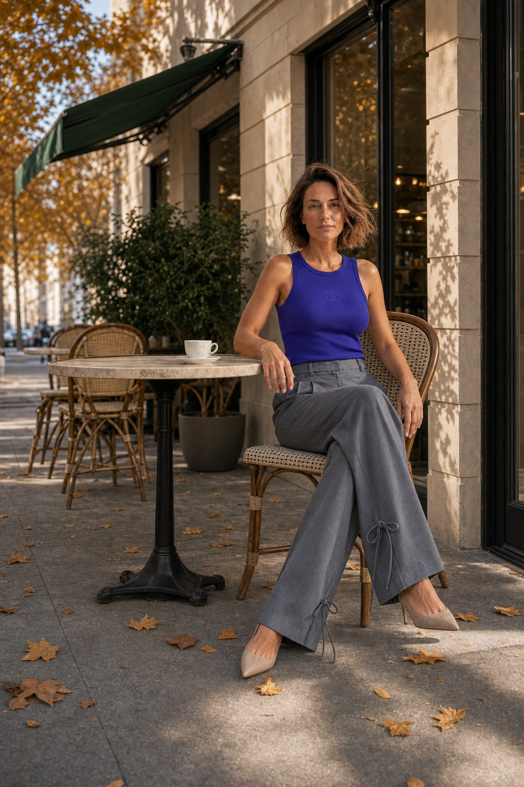Co'couture Sahara CC besticktes Tanktop – Blau