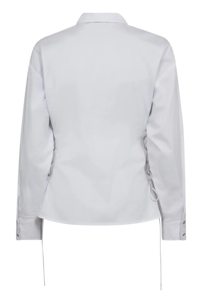 Co'couture Poppy Bluse mit Ösendetails und Bindeband – Weiß