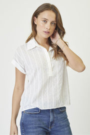 Co'couture Maddie CC Kurzarmtop – Weiß