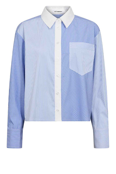Co'couture Suri gestreiftes Oversize-Hemd – Blaumix