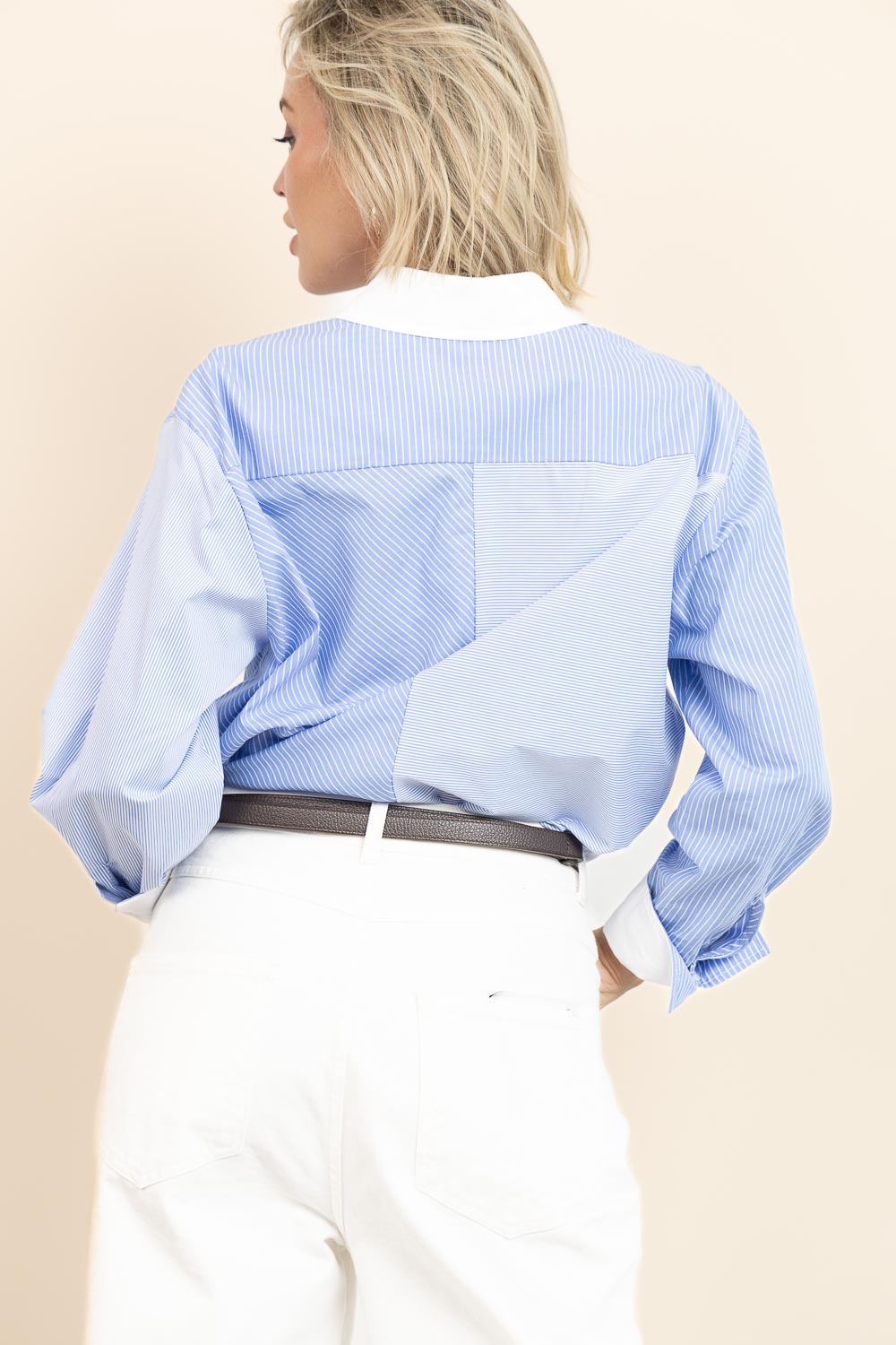 Co'couture Suri gestreiftes Oversize-Hemd – Blaumix